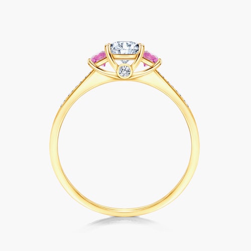 Pierścionek zaręczynowy Dream: złoty, biały szafir